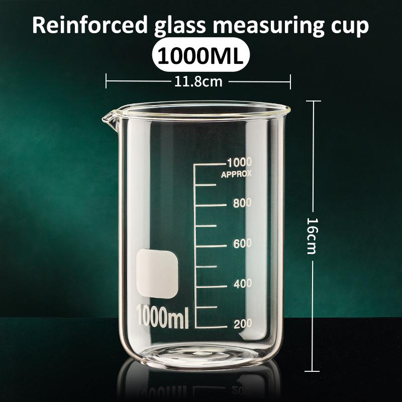 Glass Measuring Cup High Borosilicate Clear Scale Cup Heat-resistant Laboratory Beaker Household Kitchen Baking Measuring Tools