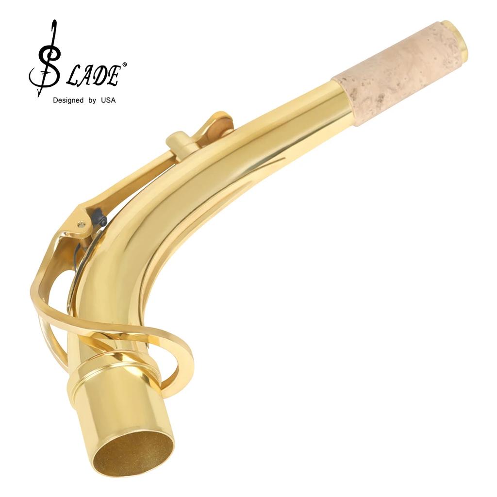 M MBAT Alto Saxophone Bend Neck with Cork Brass Material Alto Sax Bend Neck Sheet Woodwind Instrument Parts & Accessories