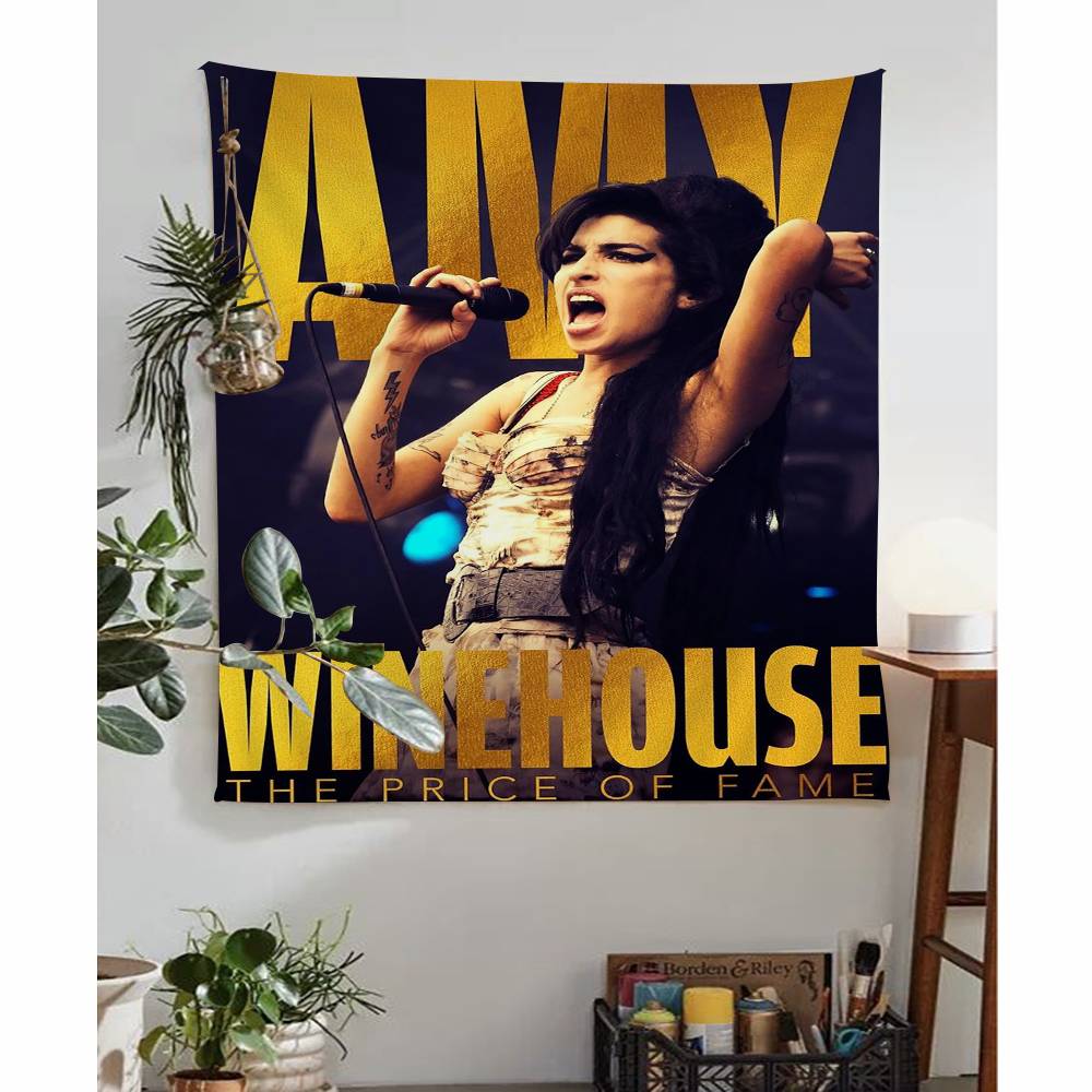 Amy WWinehouse Music Singer Movie Tapestry Art Printing Japanese Wall Tapestry Anime Wall Hanging Home Decor