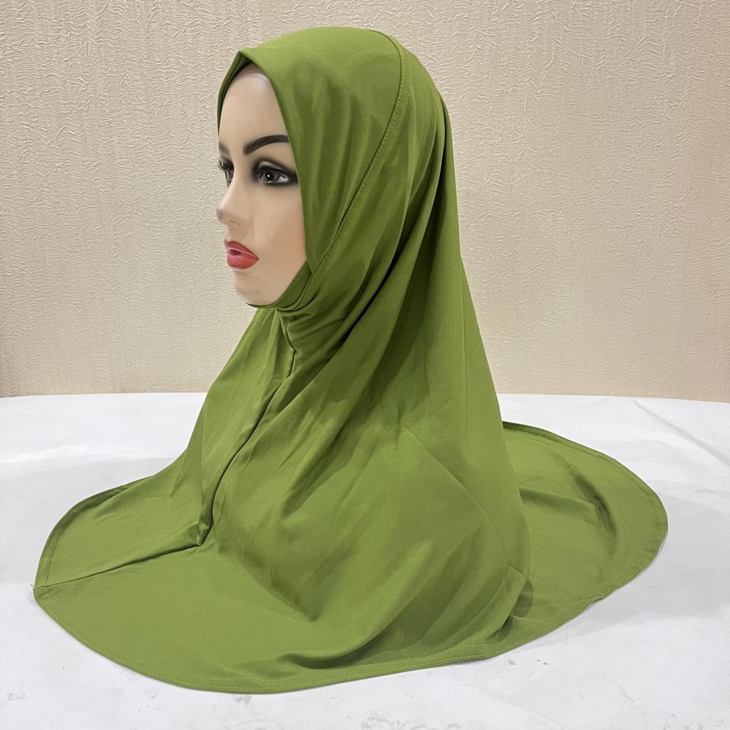 H302 Teenage girls Plain muslim hijab with chin part top quality amira pull on islamic scarf hot sell headscarf ramadan pray hat
