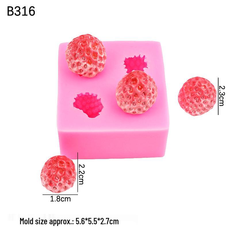 3D-Erdbeer-Silikonform für Schokolade, Kuchen, Süßigkeiten und Aromatherapie.