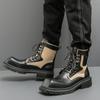 Men’s Retro Punk Thick Sole Platform Boots Jockey Boots Street Style Square Toe Motorcycle Boots High Boots Plus Size