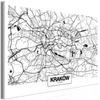 Obraz - Mapa Miasta: Kraków (1-Częściowy) Szeroki