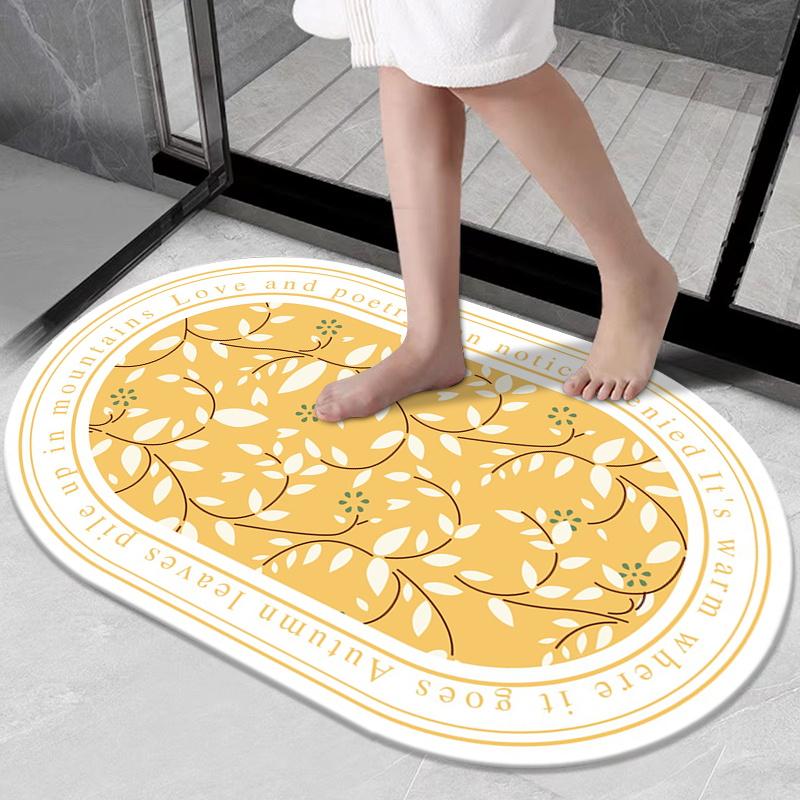 Bathroom floor mat, water-absorbing non-slip mat, home entrance door wear-resistant foot mat, bathroom, kitchen thickened carpet
