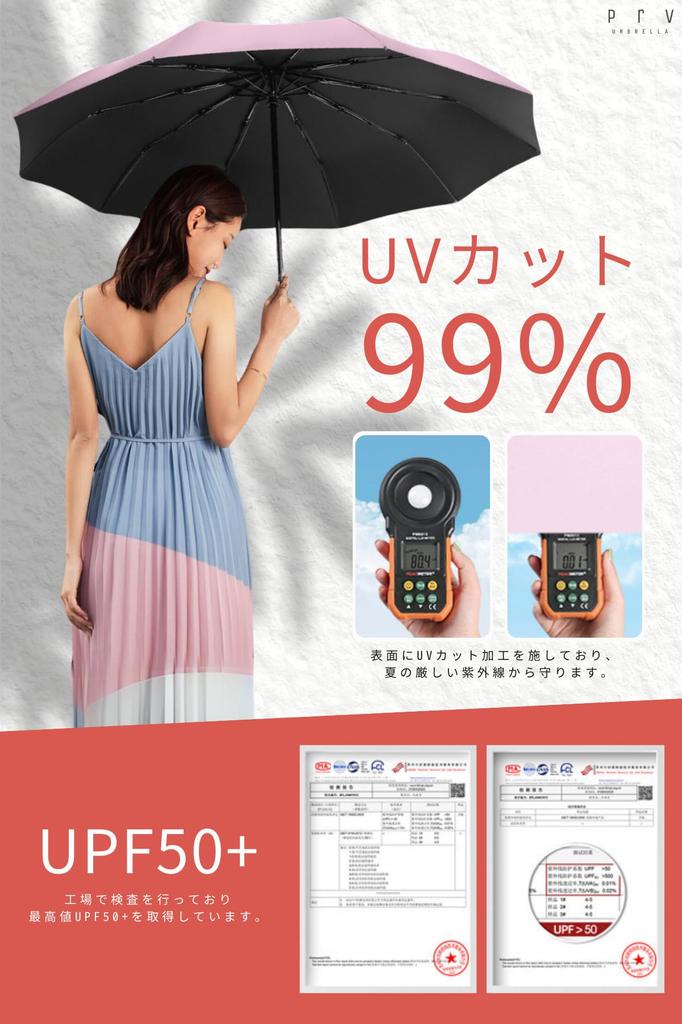 Prv in A folding umbrella that keeps your bag dry and feels like For both sunny and rainy large super automatic opening and 10 UV light heat thermal
