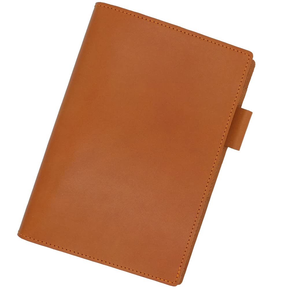 Rhodia No. 14 Horizontal Cover with Pen Holder, Genuine Leather (Made in Japan), Includes One Notepad (Orange)