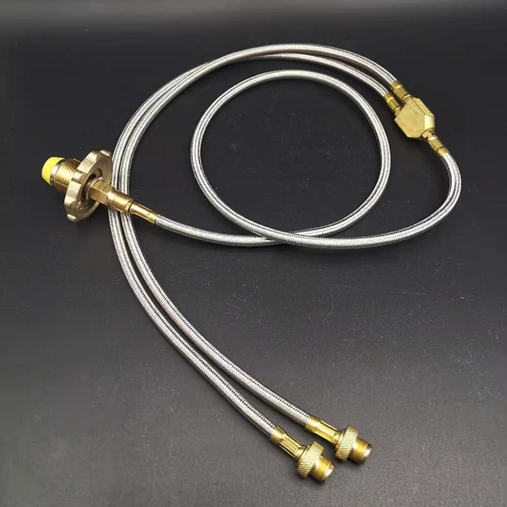 Venkovní rozdělovač hadice na plynovou láhev Trubka na plynovou láhev Dvojitá hlava Připojovací adaptér pro venkovní plynová zařízení Snadné použití