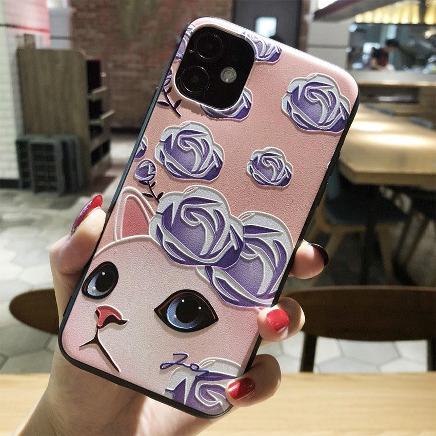 For Oneplus 8 Pro Case 3D Emboss Relief Flower Phone Case For Oneplus Nord 8T 8 T 7T 7 Pro 6 6T 3 3T 3 T Cover One Plus 7t Cases