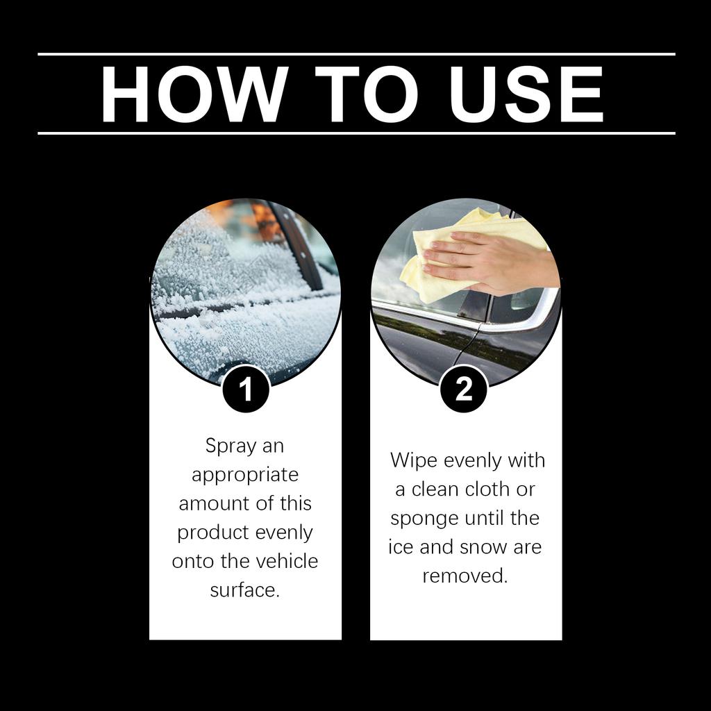 Car De Icer Spray Auto Snow Melting Agent Melts Frost Clear Vision Safe Driving Car Defrosting Snow Dissolving Cleaner Spray