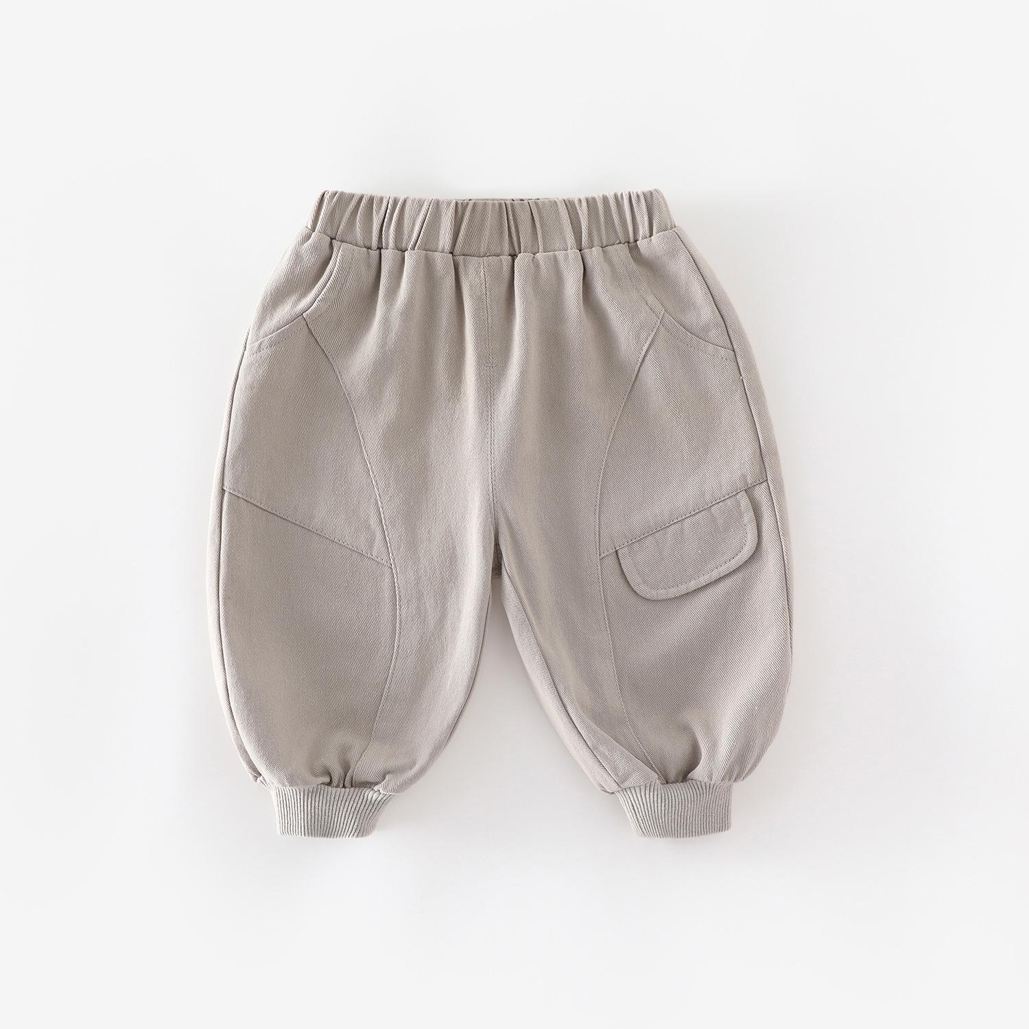 

2025 Autumn Kids Korean Style Fashion Solid Color Cargo Pants 100