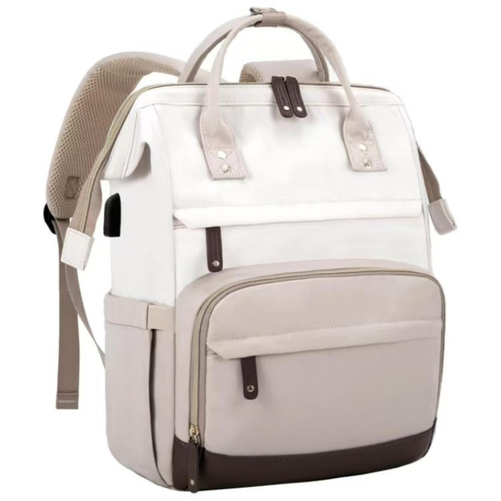 

Женский деловой компьютерный рюкзак, Рюкзак USB большой вместимости, Студенческий рюкзак One Size белый