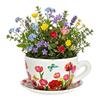 Pot de fleurs - EDEN - Tasse florale - Céramique - 28x34 cm - Rouge mat
