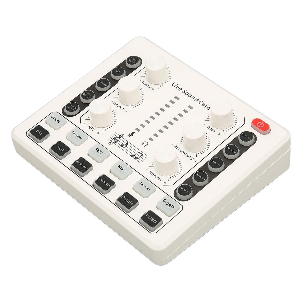 Live Sound Card Multiple Sound Effects Voice Changing Mini Sound Mixer Board for Live Streaming Home KTV