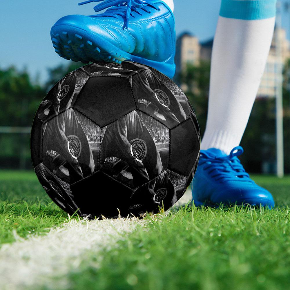 Sport Club Corinthians Paulista Size 5 Soccer Ball, Machine-Stitched PVC, Durable & High Bounce, All Ages Fit, Fan Merchandise, Matches & Outdoor Use.