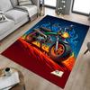 1PC Motorcycle Flames Extra Large Non-Slip Floor Carpet, Office, Family, Bedroom, Studio - Large Area Rug Indoor Rugs, Vibrant Colors-W268