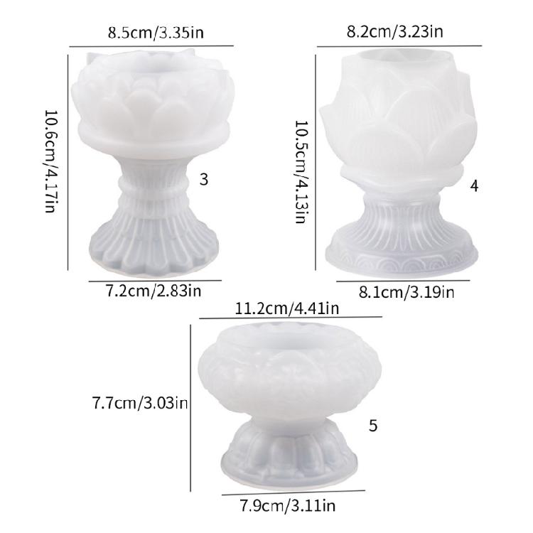 Candle Holder Silicone Molds Resin Lotuses Flower Candlestick Epoxy Casting Molds