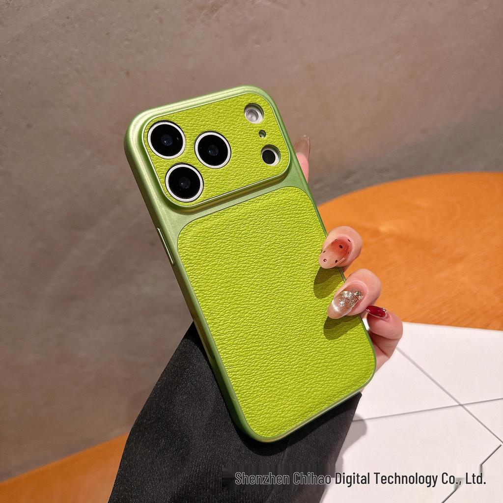 iPhone 17 Pro Max Lychee Pattern Case: Simple Precise Hole Design, Anti-fall PC for Apple 16