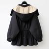 Spring and Autumn Waist Mid-length Windbreaker Korean Version of High-end Women's Casual Tooling Jacket