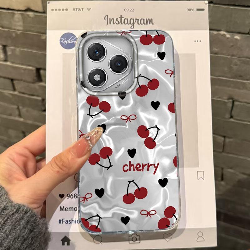 Summer Cute Heart Bow Cherry Girls Phone Case For Honor 400 Pro X9c Magic7 Magic6 200 Lite Smart X9a X8a X8b X8c X7c Funda Cover