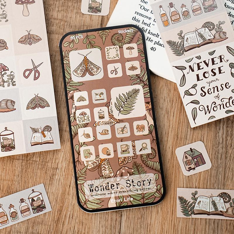 Yi Niao Beautiful Story Retro Sealing Stickers, DIY Journal Decorative Die-Cut Set