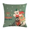 Nordic Cartoon Christmas Polar Bear Animal Print Cushion Cover Decorative for Sofa Linen Pillow Case Home Decor 45X45CM