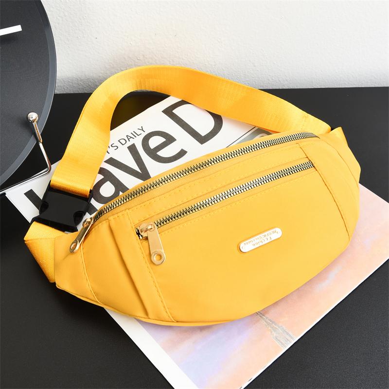 Waist Bags for Women Polyester Leisure Color Waist Bag Shoulder Crossbody Chest Bags Handbags All-Match Messenger Belt Bags