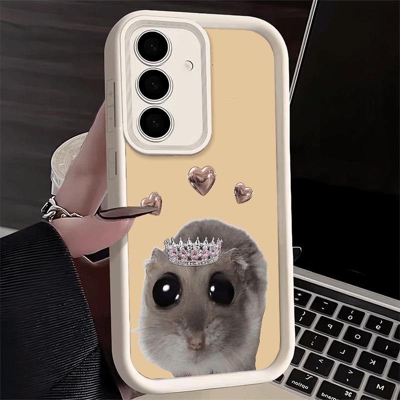 Phone Case for Samsung Galaxy A17 A16 A15 A14 A13 Funny Sad Hamster Meme A56 A36 A26 A55 A35 A25 A54 A34 A24 A53 A33 A23 A07 A06