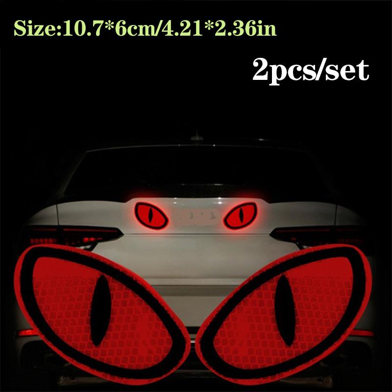 2x Car Reflective Safety Warning Tape Car Reflective Sticker Motorcycle Scooter Night Driving Safety Decal Anime Style Reflector