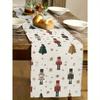 1 Christmas Nutcracker Table Runner Vintage Tree Snowflake Pattern Decorative Table Linen For Dining Table Christmas Party Decor