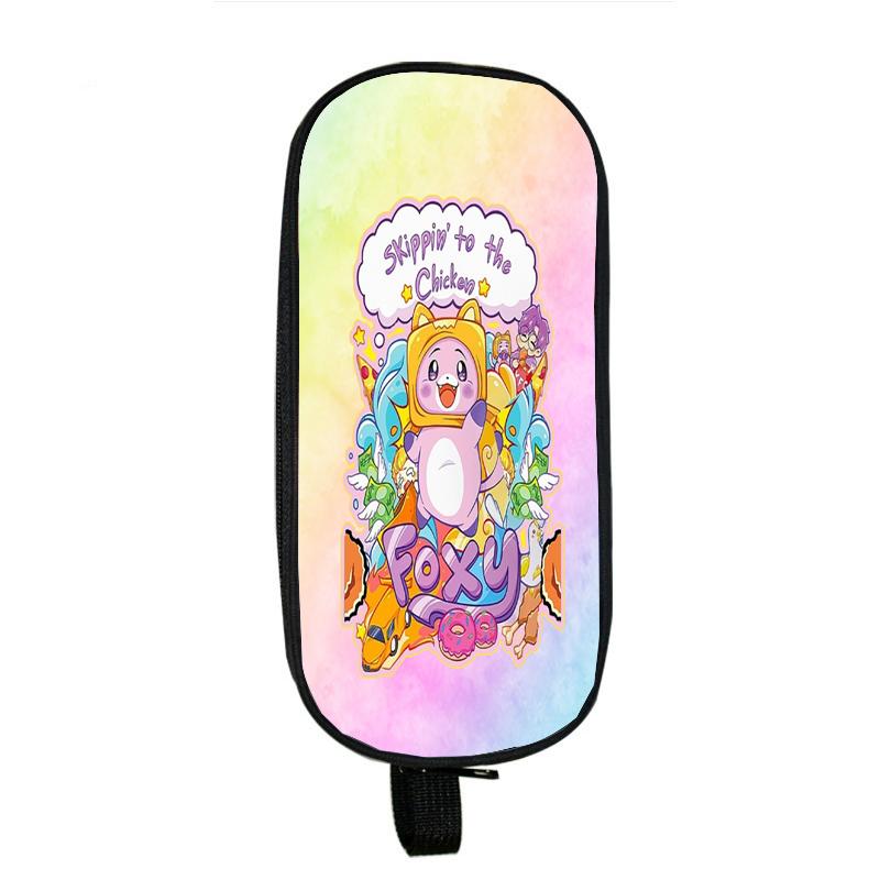 Lankybox Boxy And Foxy Robot Pencil Case Big Storage Box Portable Girls Pen Bag Double Layer School Pouch Kawaii Stationery Case