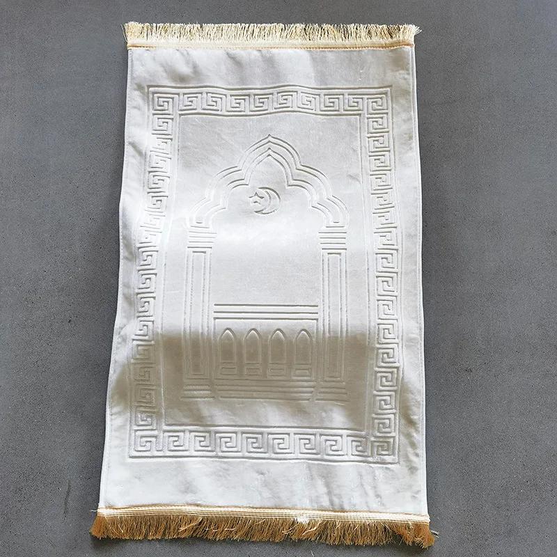 

70x110cm High Quality Prayer Mat/European and American Style Printed Thick Velvet Prayer Rugs Soft and Comfortable Washable Rugs 70x110cm бежевий
