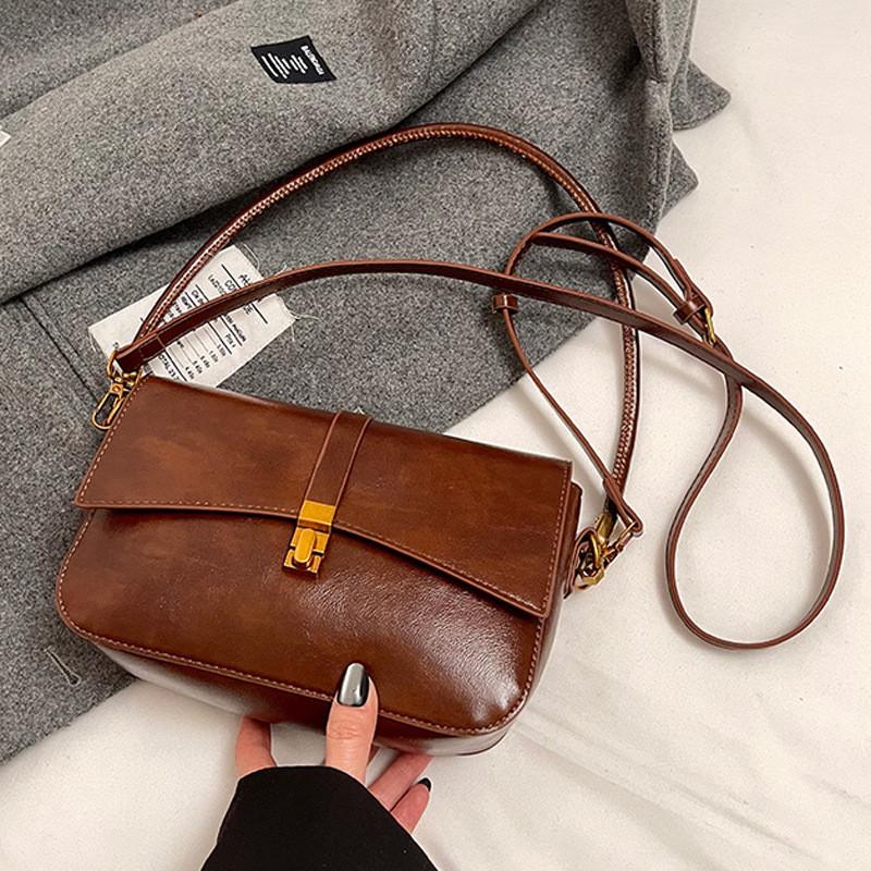 Ielgy Retro Matte Underarm Bag Retro Small Square Bag All-Match One-Shoulder Messenger Bag