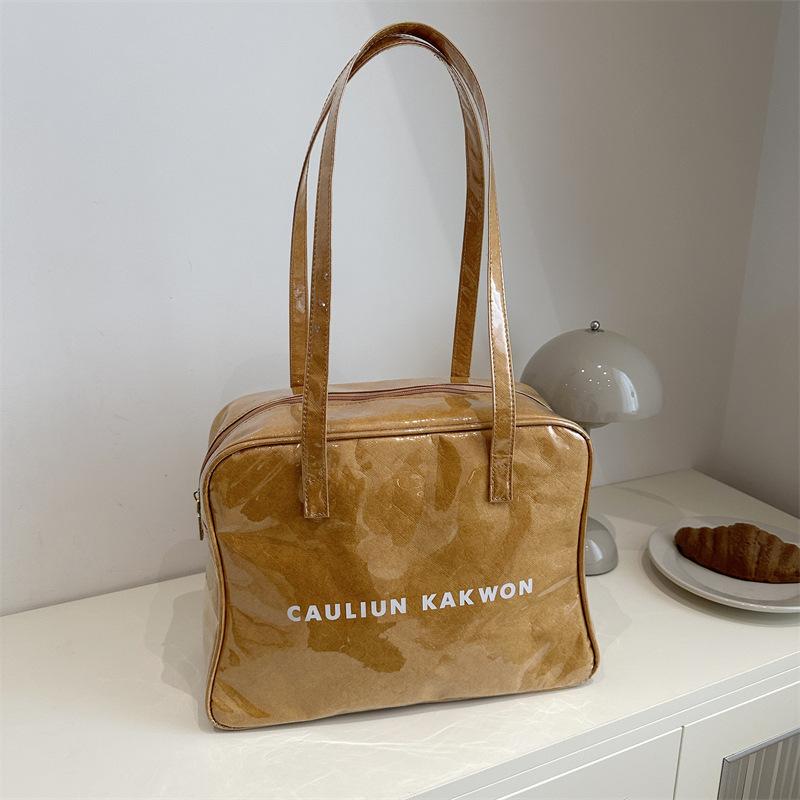 

Новая водонепроницаемая сумка-тоут большой вместимости для женщин Универсальная повседневная наплечная сумка для поездок на работу Легкая сумка из бумаги DuPont