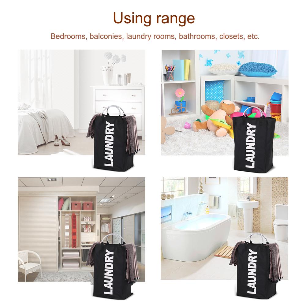 Laundry Bag, Foldable Laundry Basket with Handles Lightweight Clothes Hamper Storage Bag for Bedroom Balcony Bathroom
