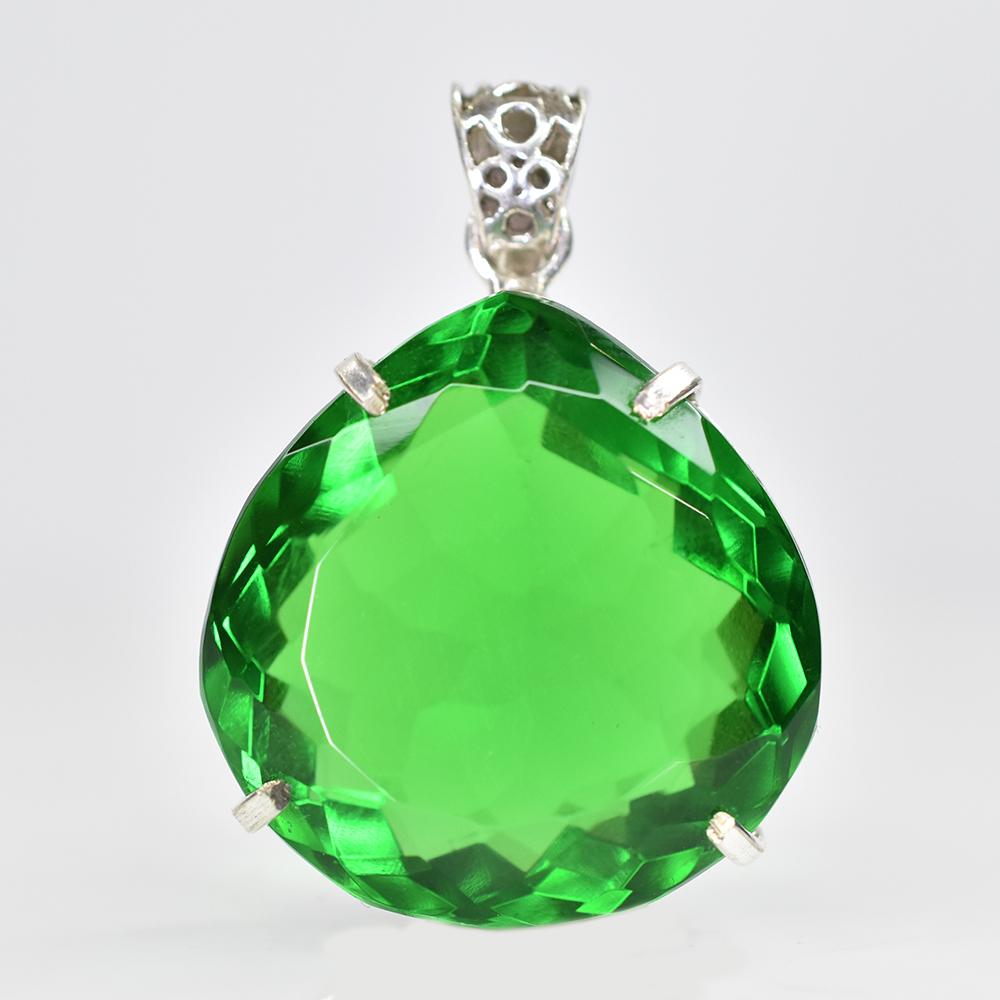 Natural Green Topaz 118 Ct Pendant Jewelry Certified Gemstone Gift For Her/ Him MY.PD-106-NS