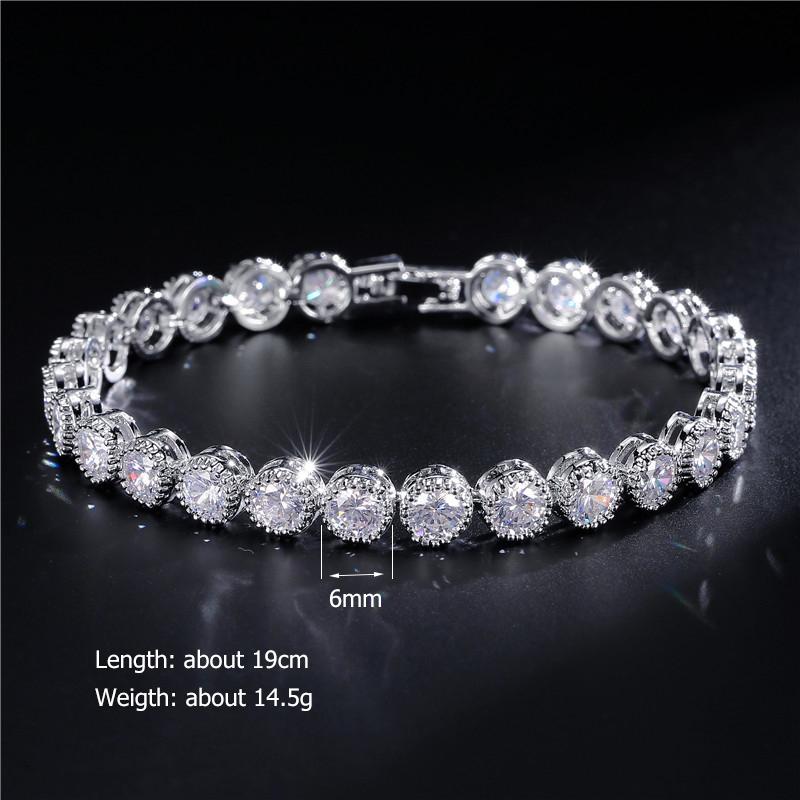 ZAKOL Luxury Geometric Water Drop Zirconia Bracelets for Elegant Women Full Crystal Charm Bracelet Bridal Wedding Jewelry
