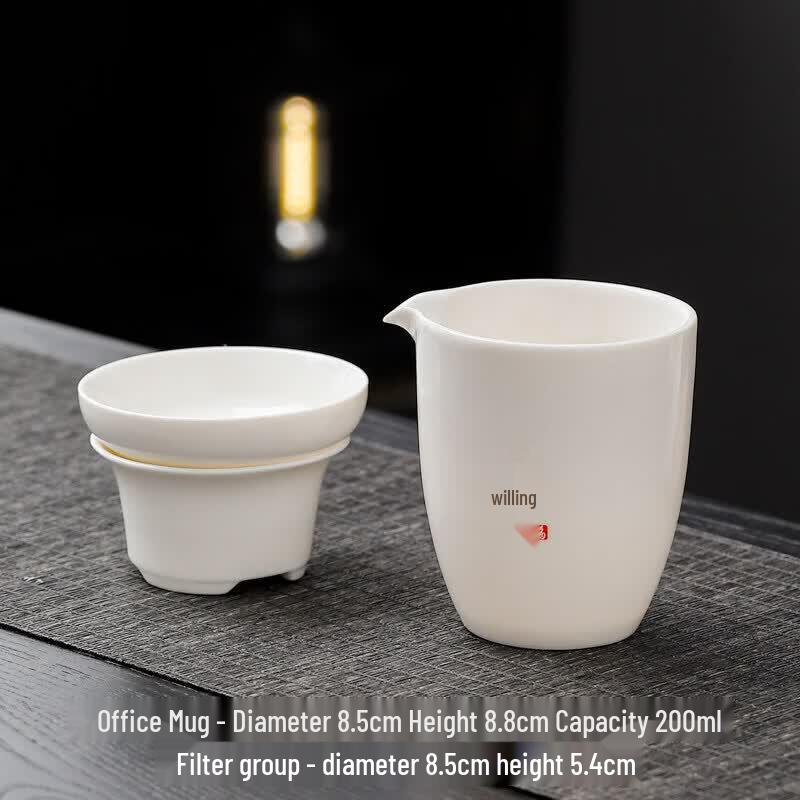 Mutton Fat Jade White Porcelain Fair Cup Set