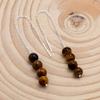 Tiger Eye 925 Silver Threader Earrings, Natural Gemstone Women Handmade Fringe Earrings