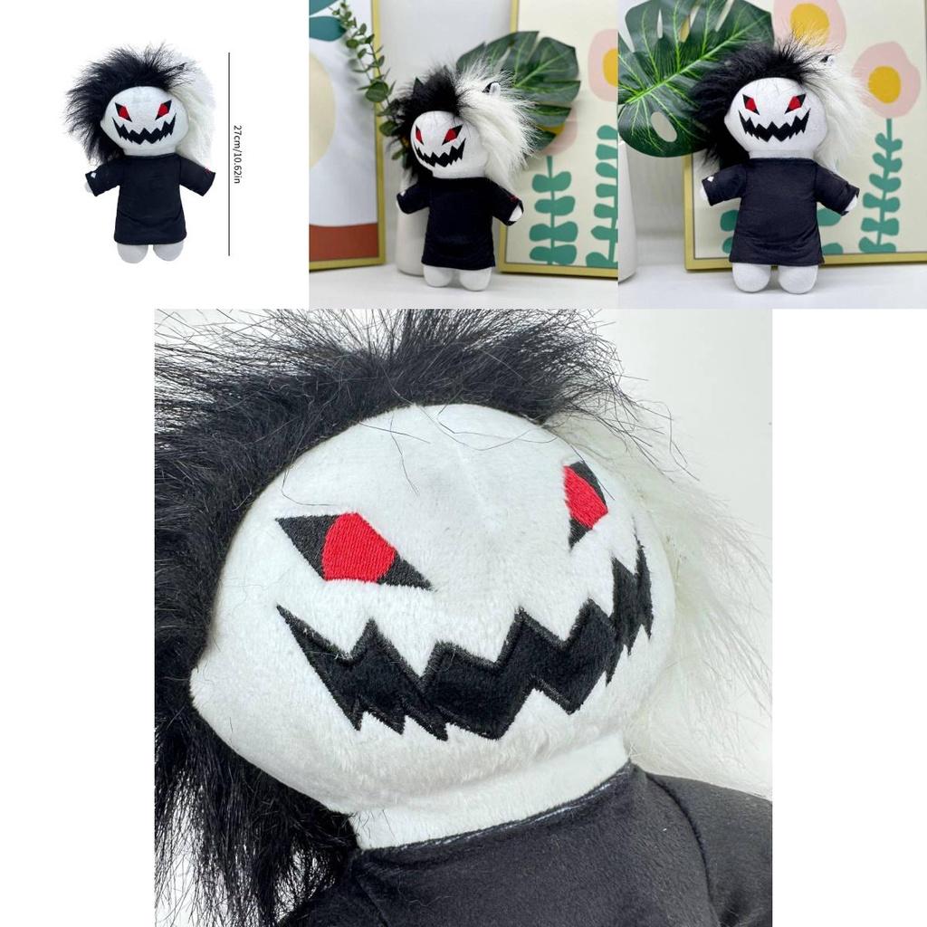Zxc Cat Plush Halloween Black And White Grinning Cat Stuffed Toy 27cm/10.62in Height