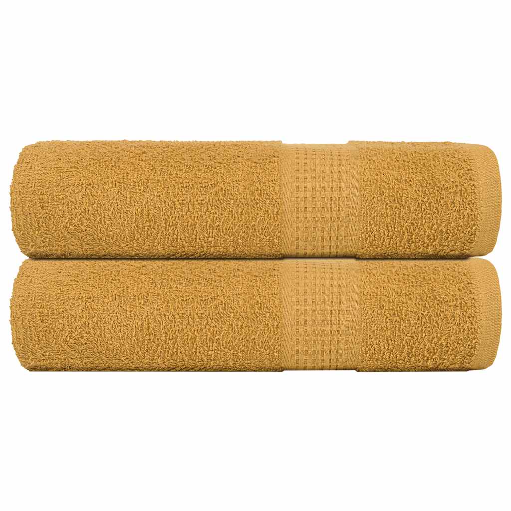 Vidaxl Ręczniki Prysznicowe 2 Szt. Złoty 70X140Cm 360 Gsm 100% Bawełna