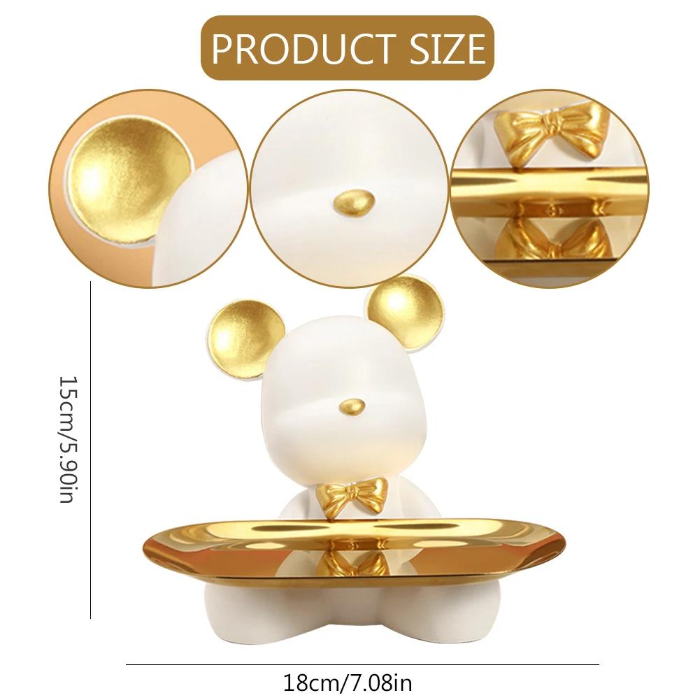 Fortune Crown Gato Boca Grande Bandeja de Armazenamento de Chaves para Hall de Entrada Ornamento Decorativo para Casa Bandeja de Armazenamento de Estatueta de Gato Fofo Para Chave Lanche