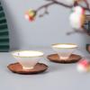 Rosewood Coaster Set  with  Pattern Chinese Vintage Tea Ceremony Home Decor Heat Resistant Cup Saucer Gift