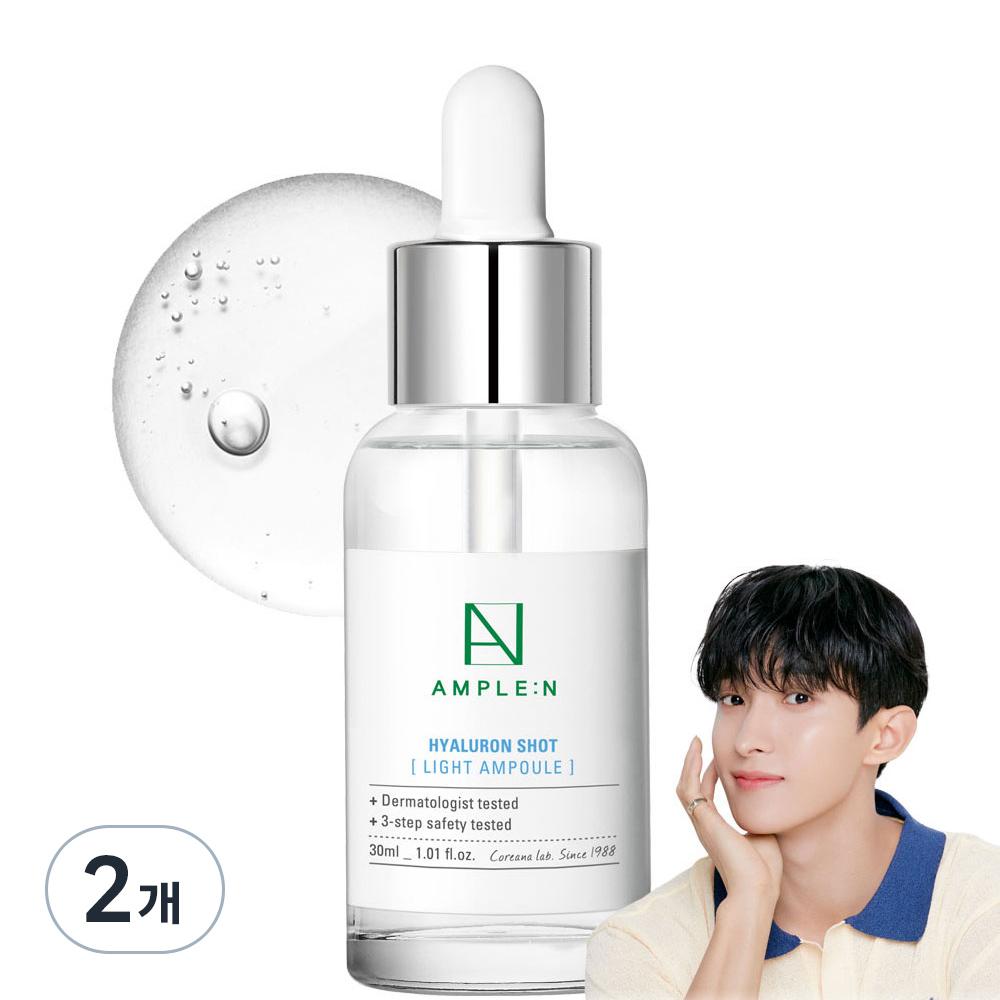Ample:N Hyaluron Shot Light Serum 30ml  Hyaluronic Acid Moisturizing Serum -Hydrate Oily And Combination Skin-Plumping, Refreshing, Anti Aging