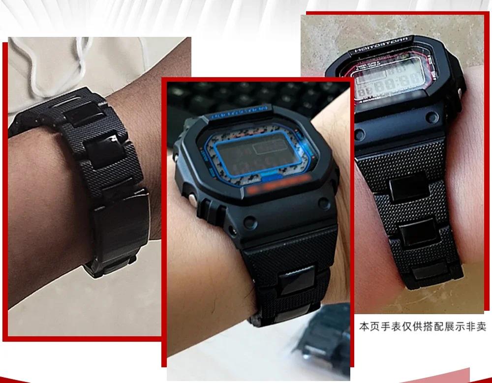 Cinturino per Orologio in Plastica per Casio G-Shock DW-5600 DW-5025 GW-M5610 DW-5000 GA2100 GBX-100 Braccialetto Cinturino con attrezzi Strap 16mm
