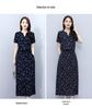 2025 Summer Collection: Floral V-Neck Cotton and Rayon Dress - Waist-cinching, Slimming, Age-Reducing Long Dress for Women