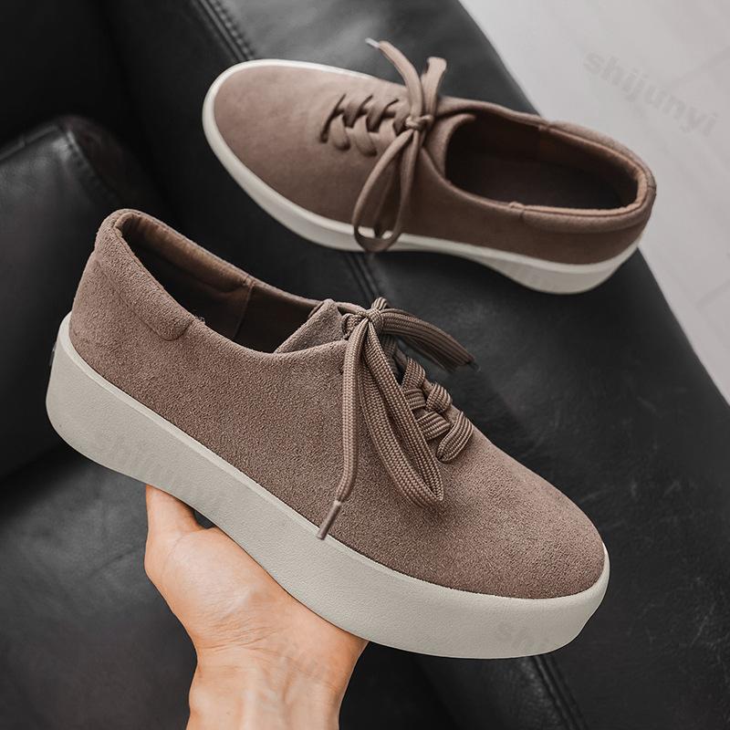 Fashion Concise Niche Design Low Top Thick Soled Shoes Men's 2025 Autumn New Fashion Trend Comfortable Versatile Lace Up Chunky sneakers