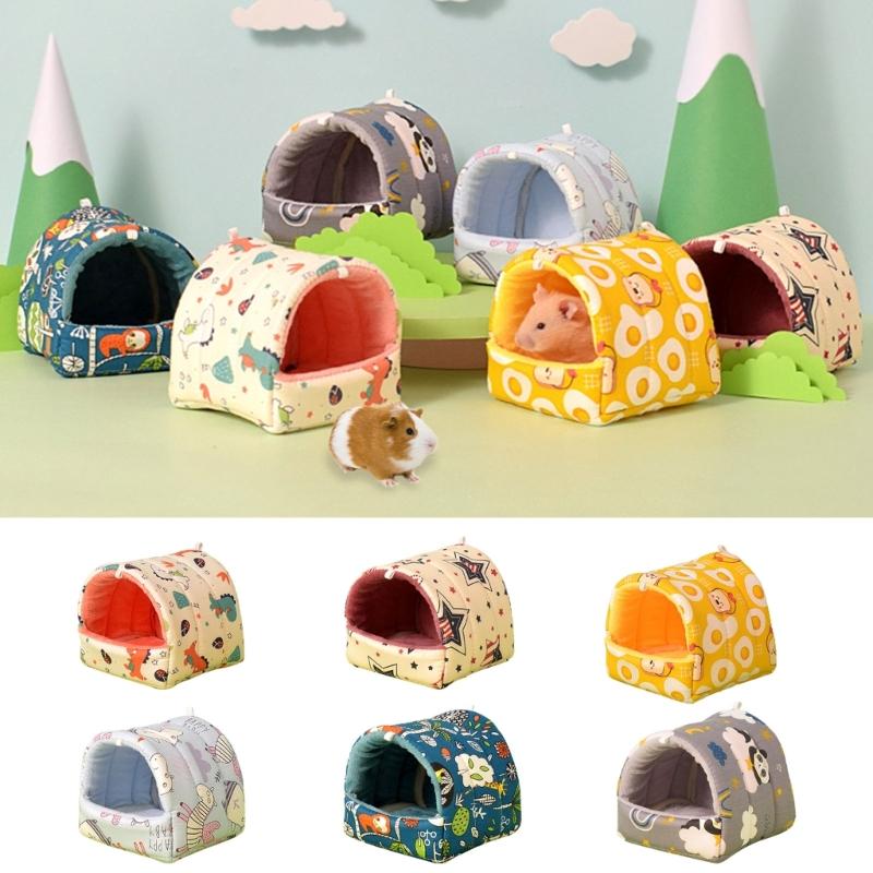 Hamster Print Hammock Sleeping Bed Hanging Bed Mat Cage Accessories Warm AntiScratch Tunnel Bed for Ferrets Squirrels