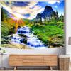 Delur Forest Pathway Tapestry Sunset Tropical Rainforest Nature Tree Tapestry Wall Hanging Sunrise Scenic Natural Green Landscap