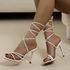 2025 Summer Plus Size Peep Toe Stiletto & Wedge Heel Sandals with Ankle Strap