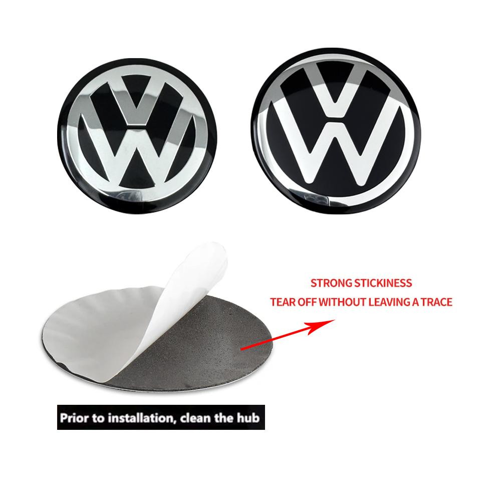 4Pcs 56/60/65mm Car Wheel Center Cover Stickers Hub Cap Badge For Volkswagen VW R Polo Passat Rline Golf Tiguan Jetta GTI TouranNB8